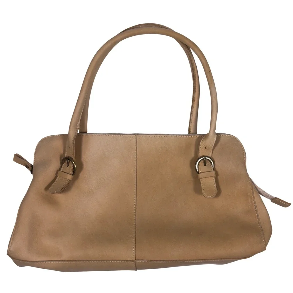 HOBO International Vtg Y2K Tan Leather Shoulder Bag Leather Purse Boho Slouchy